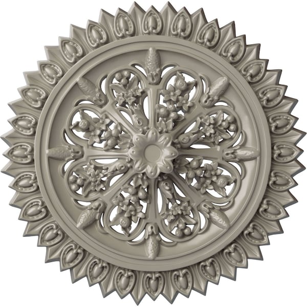 Ekena Millwork Lariah Ceiling Medallion (Fits Canopies up to 1 3/8"), 24 3/4"OD 1 3/8"ID x 3 1/4"P, Pearl White CM24LAPWS - main